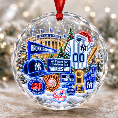 Adorno de vidrio de béisbol, 3 unidades con caja de regalo, equipo de béisbol de Navidad - Adorno de vidrio