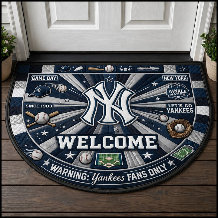 Baseball All Teams Custom Quilted Print Premium Welcome Mat – Personalized Baseball Doormat