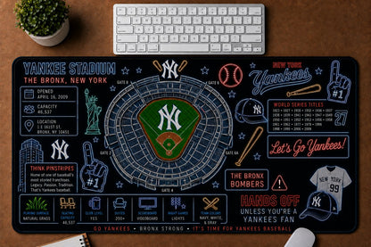All Baseball Stadiums Infographic Desk Mat Mouse Pad Plus Size Trending - 5to9vibe