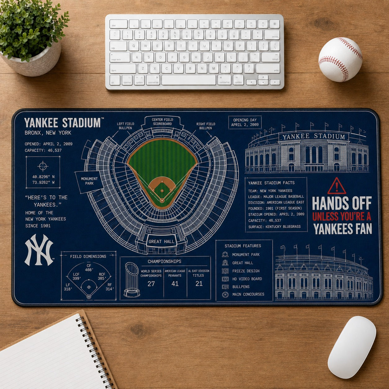 All Baseball Legendary Stadiums Masterplan Desk Mat Mouse Pad Plus Size - 5to9vibe