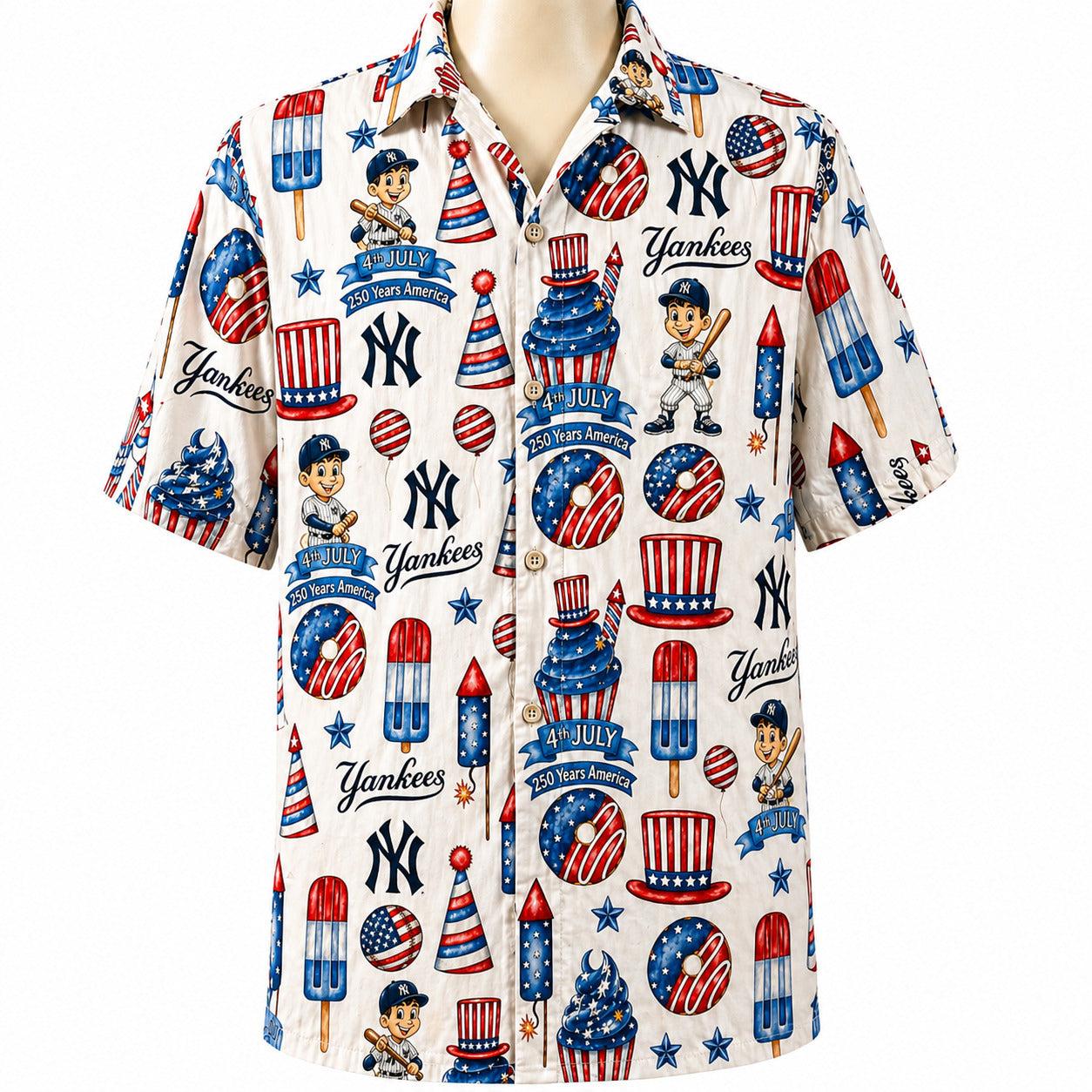 All Baseball Team 4th July 250 Years Anniversary America Premium Unisex Hawaiian Shirt For Men and Women