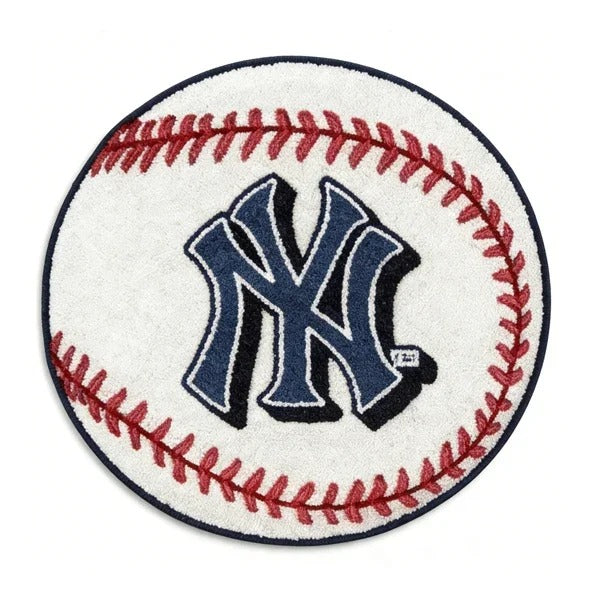 All Baseball Teams Baseball-Shaped Logo Baseball Fan Custom Quilted Print Premium Welcome Mat Washable Black Border – Personalized Baseball Doormat