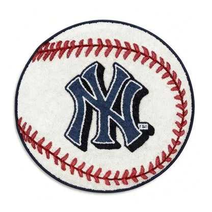 All Baseball Teams Baseball-Shaped Logo Baseball Fan Custom Quilted Print Premium Welcome Mat Washable Black Border – Personalized Baseball Doormat