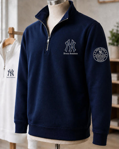 All Baseball Teams Embroidered Logo and City Premium Quarter Zip Sweatshirt, Inspired Quarter Zip Sweater, Unisex Baseball Sweatshirt