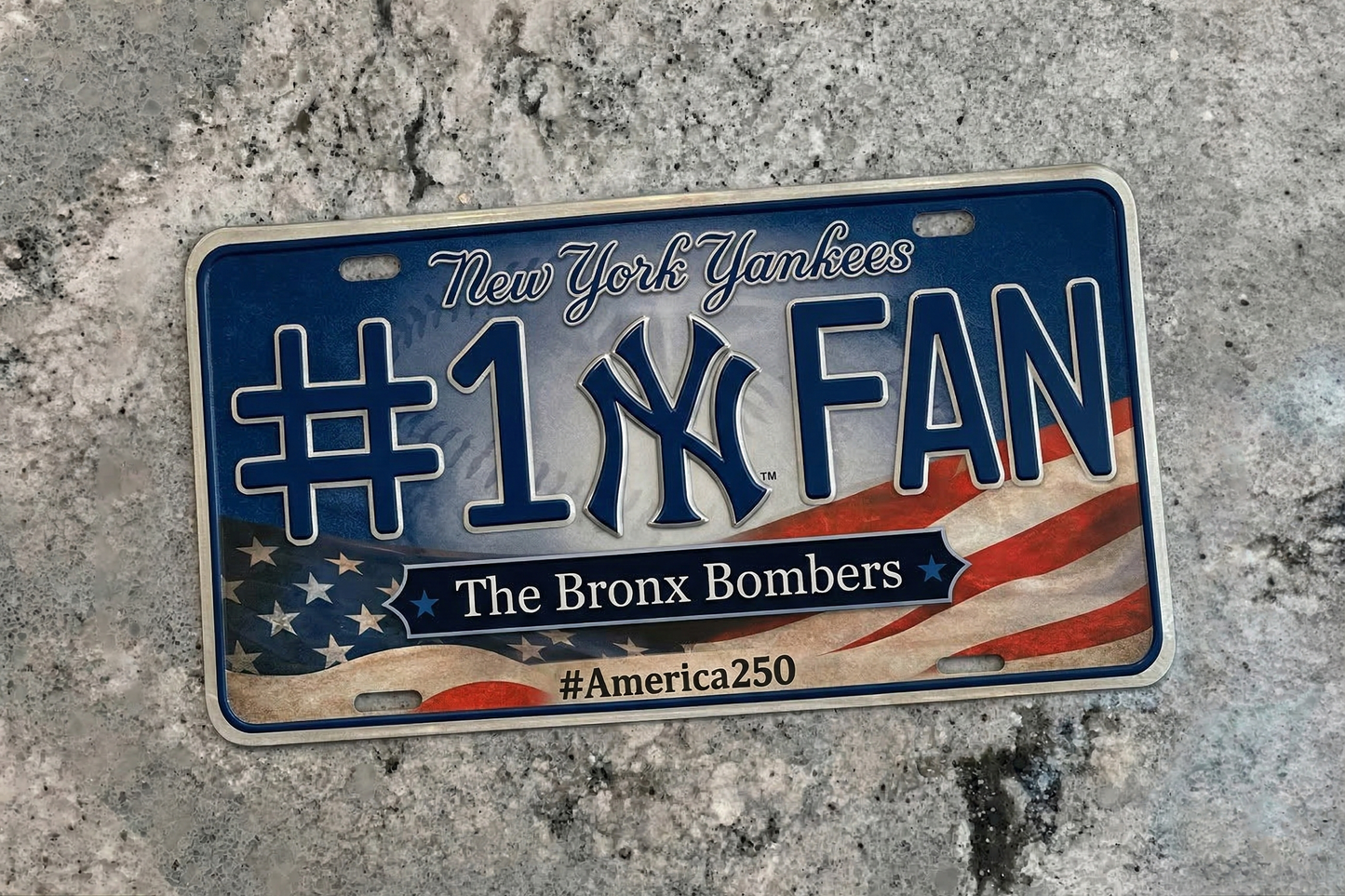 Baseball Car Plate Team Logo Fan America 250 Premium Car Plate