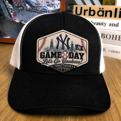 All Teams Baseball Logo Game Day Leather Patch Premium Mesh Snap Back Cap | Trucker Cap