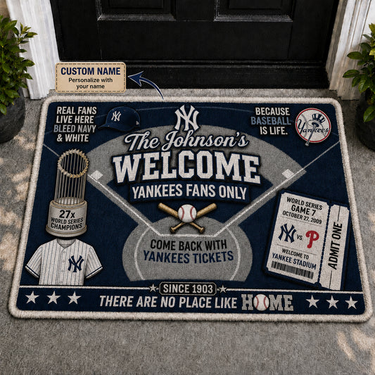 Alfombra personalizada de bienvenida premium de equipo de la MLB – Felpudo de béisbol personalizado