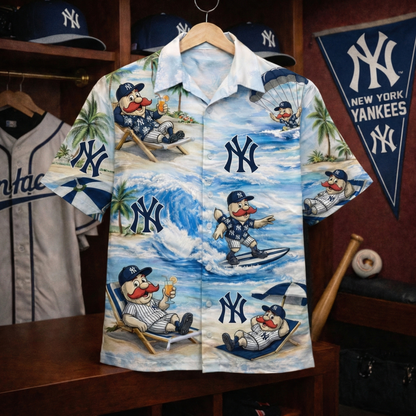 CC Baseball Mascot Beach Viber Button-Up Unisex Hawaiian Shirt For Men & Women