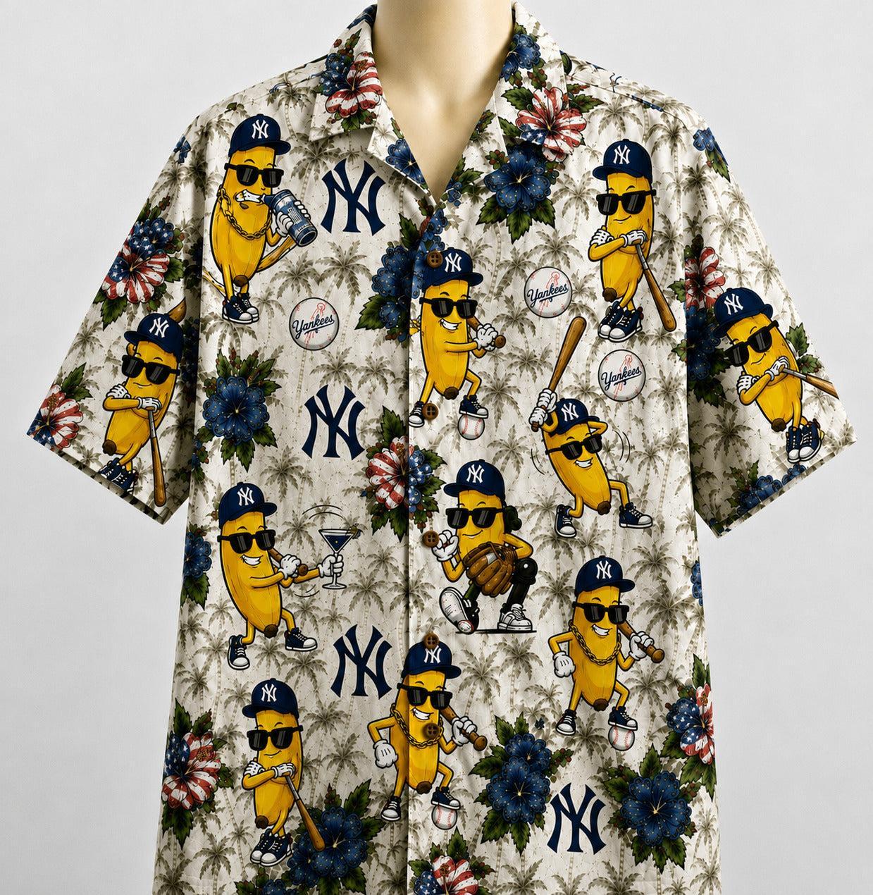 All Baseball Teams banana Hibiscus Flower Beach Vibe Aloha Premium Unisex Hawaiian Shirt For Men and Women