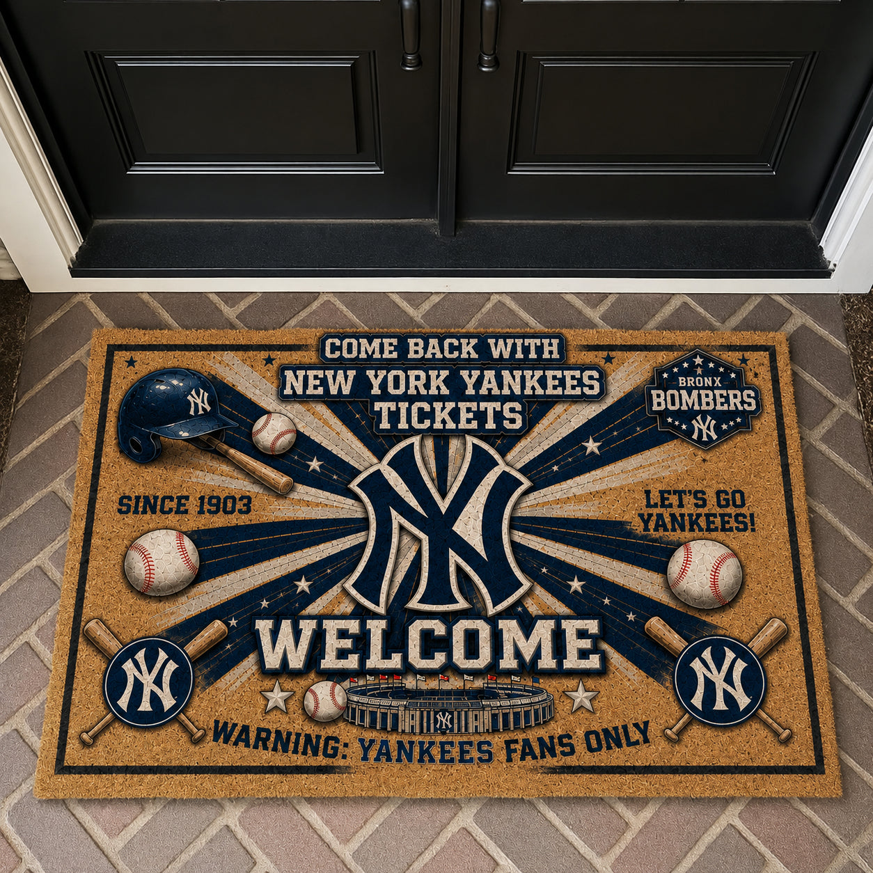 Alfombra personalizada de bienvenida premium de equipo de la MLB – Felpudo de béisbol personalizado