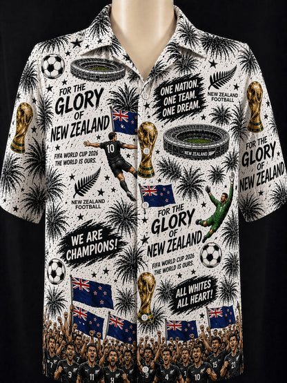 All Teams World Cup Champion Football Soccer Unisex Button-Up Hawaiian Shirt For Men & Women