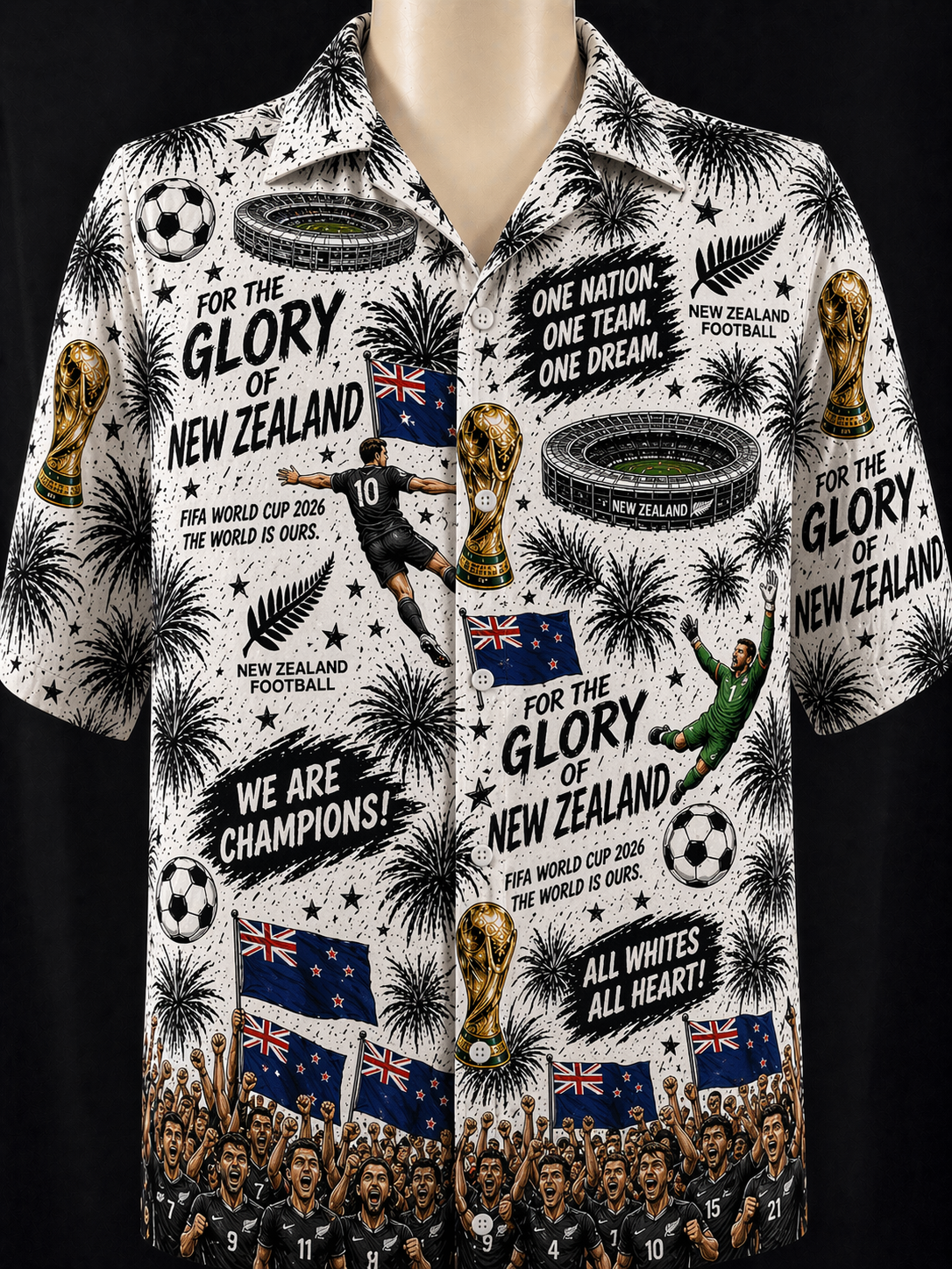 All Teams World Cup 2026 Champion USA Football Soccer Unisex Button-Up Hawaiian Shirt For Men & Women