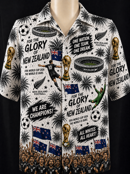 All Teams World Cup Champion Football Soccer Unisex Button-Up Hawaiian Shirt For Men & Women