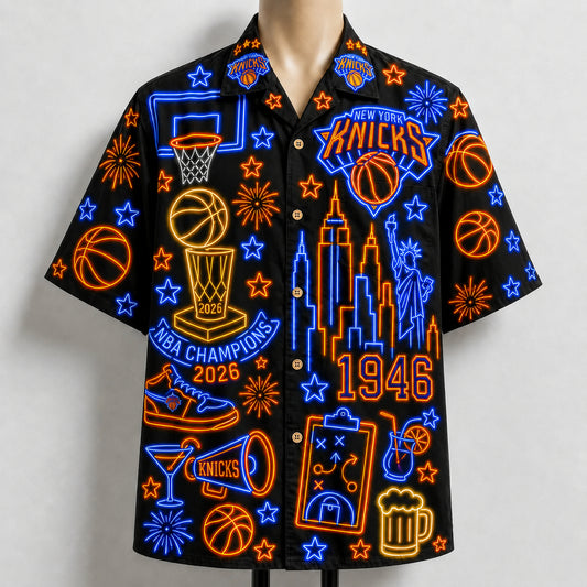 All Basketball Teams Neon Pattern Vibe Summer Party Button-Up Unisex Hawaiian Shirt For Men and Women-Hawaiian Shirt-5TO9VIBE