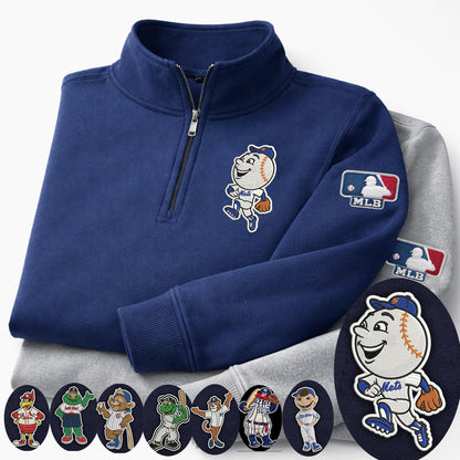 Mascots Baseball Team Embroidered Logo Premium Quarter Zip Sweatshirt, Inspired Quarter Zip Sweater, Unisex Baseball Sweatshirt