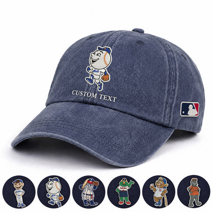 Mascots Baseball Cap All Teams Embroidered Logo Premium Wash Cap