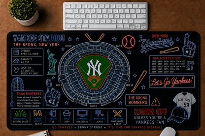 All Baseball Stadiums Infographic Desk Mat Mouse Pad Plus Size Trending - 5to9vibe