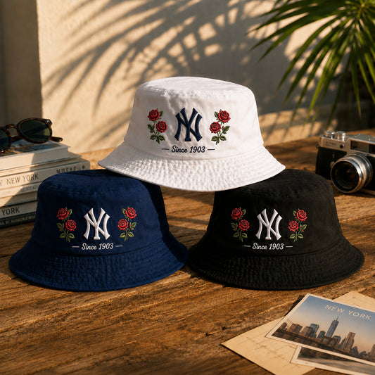 All Teams Embroidery Bucket Hat Baseball  Embroidery Bucket Hat With Logo and Flower Custom- 5to9vibe