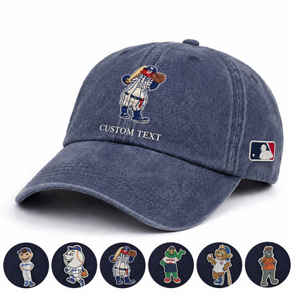 Mascots Baseball Cap All Teams Embroidered Logo Premium Wash Cap