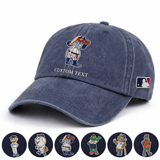Mascots Baseball Cap All Teams Embroidered Logo Premium Wash Cap