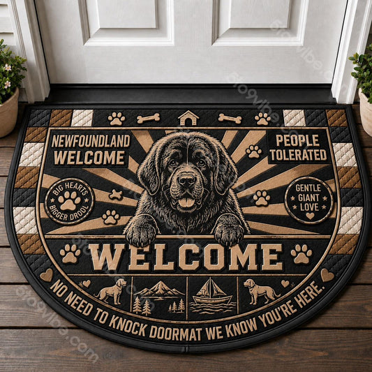Newfoundland Welcome Mat – "Gentle Giant" Dog Lover Outdoor Doormat - 5to9vibe