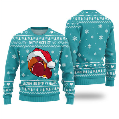 Nice List Cardiologist Ugly Christmas Sweater
