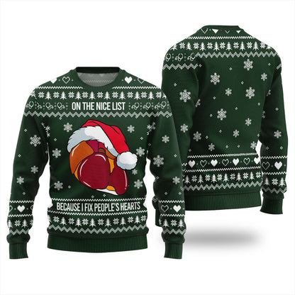 Nice List Cardiologist Ugly Christmas Sweater