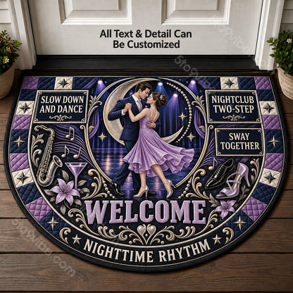 Nightclub Two Step Personalized Half Round Mat | 5To9Vibe