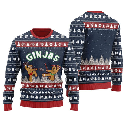Ninja Gingerbread Christmas Sweater Women