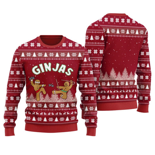 Ninja Gingerbread Christmas Sweater Women
