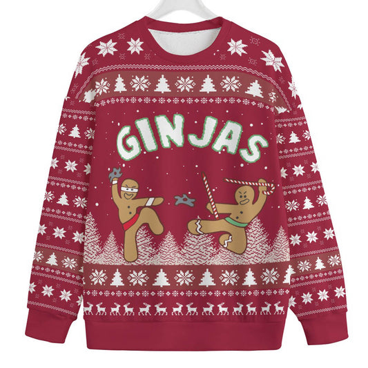 Ninja Gingerbread Plus Size Womens Ugly Christmas Sweater