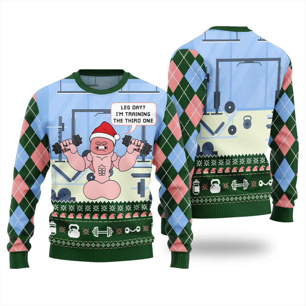 No Lift No Gift Funny Gym Naughty Ugly Christmas Sweater