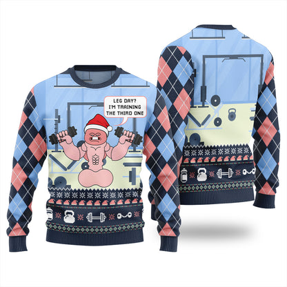 No Lift No Gift Funny Gym Naughty Ugly Christmas Sweater