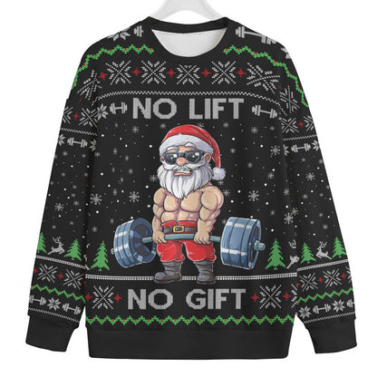 No Lift No Gift Santa Swoleman Plus Size Christmas Sweater