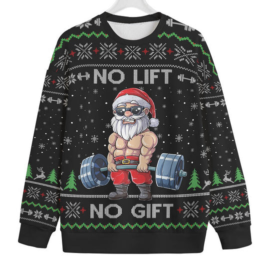 No Lift No Gift Santa Swoleman Plus Size Christmas Sweater