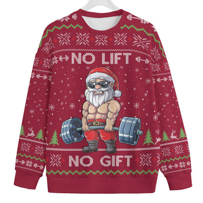 No Lift No Gift Santa Swoleman Plus Size Christmas Sweater