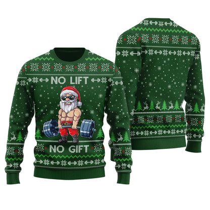 No Lift No Gift Santa Swoleman Christmas Sweater Men