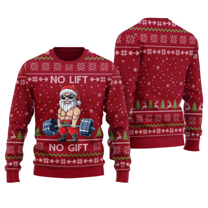 No Lift No Gift Santa Swoleman Ugly Christmas Sweater
