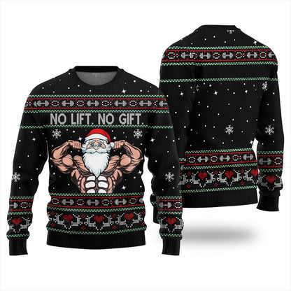 No Lift No Gift Gym Ugly Christmas Sweater