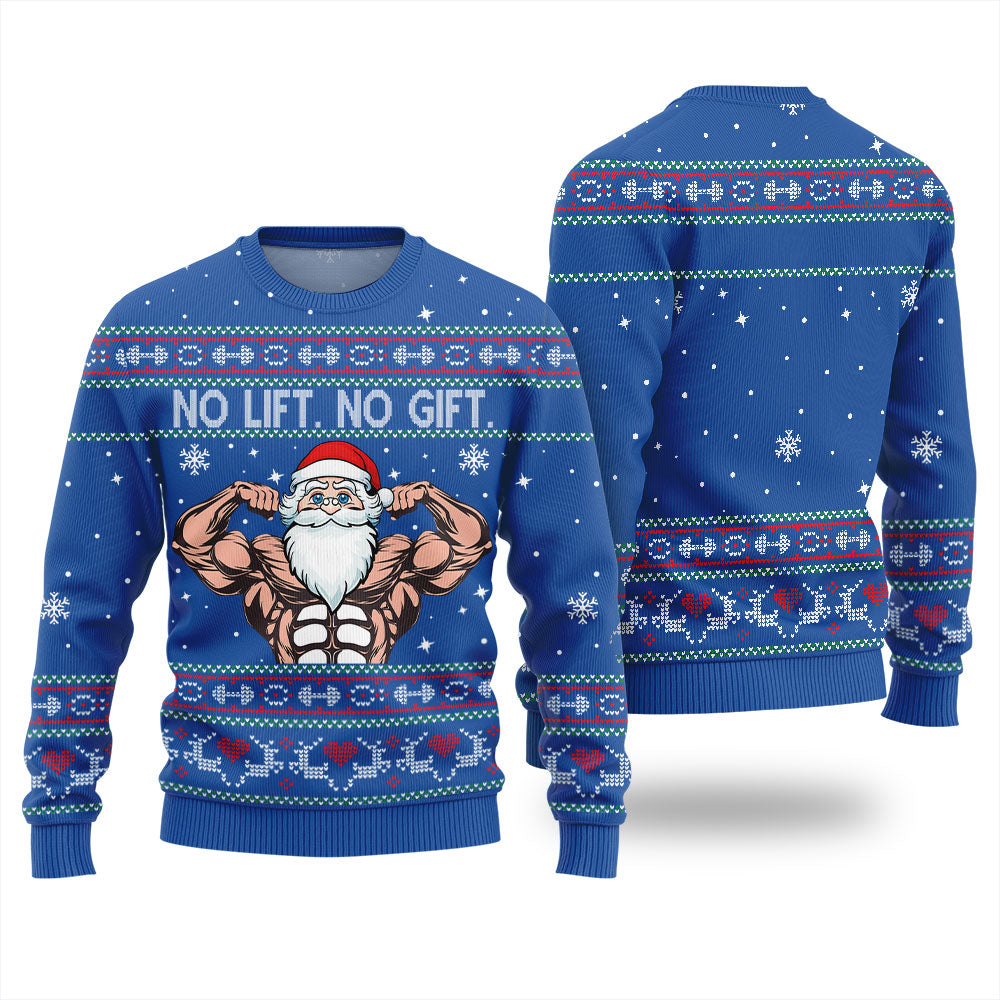 No Lift No Gift Gym Ugly Christmas Sweater