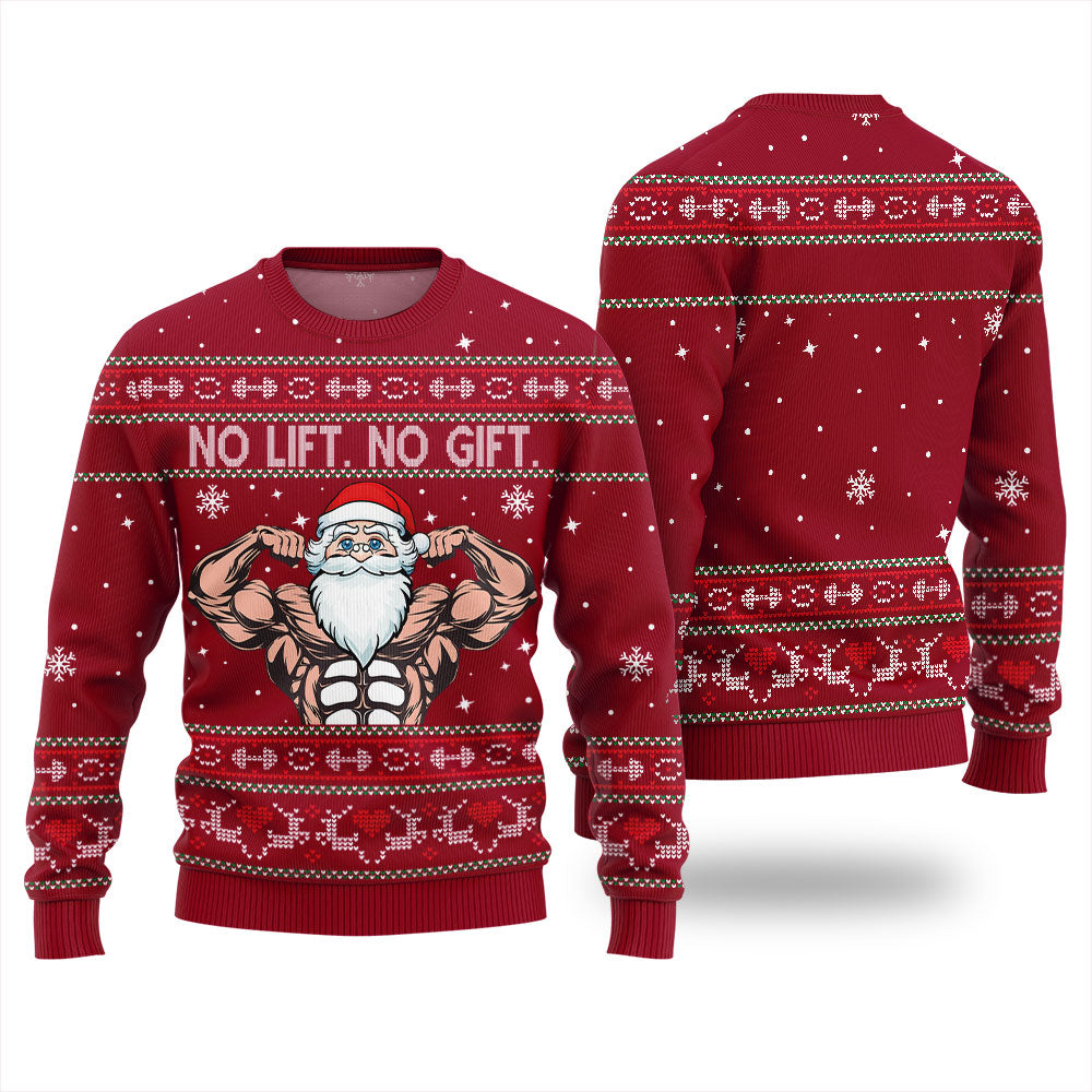 No Lift No Gift Gym Ugly Christmas Sweater