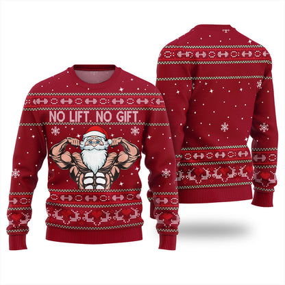 No Lift No Gift Gym Ugly Christmas Sweater