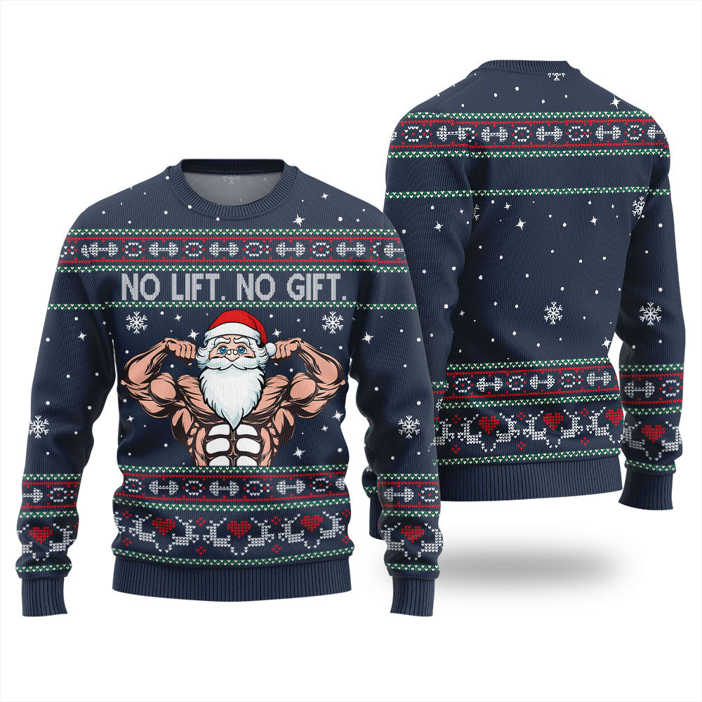 No Lift No Gift Gym Ugly Christmas Sweater