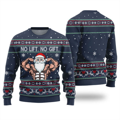 No Lift No Gift Gym Ugly Christmas Sweater