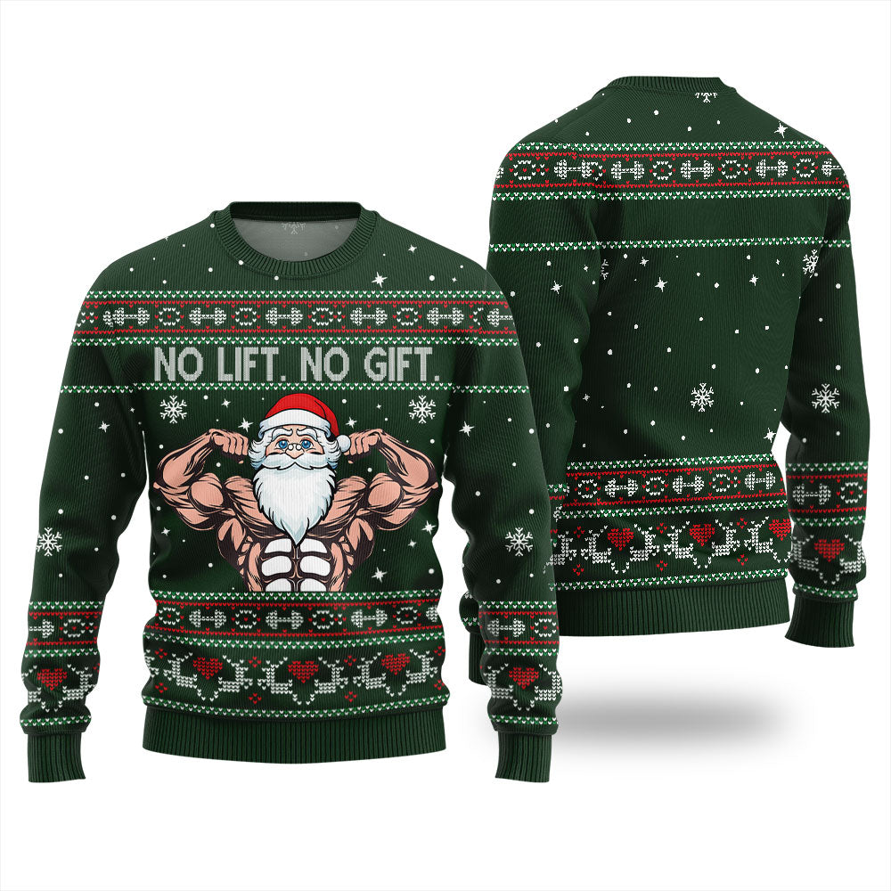 No Lift No Gift Gym Ugly Christmas Sweater