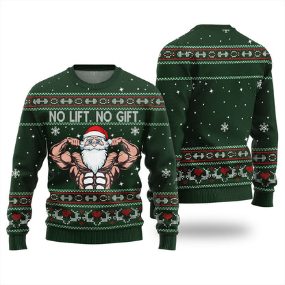 No Lift No Gift Gym Ugly Christmas Sweater