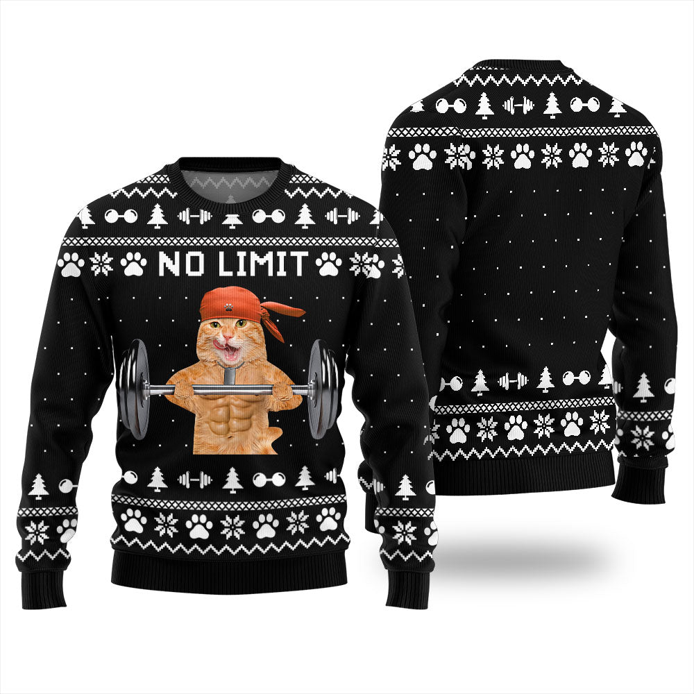 No Limit Buff Cat Ugly Christmas Sweater