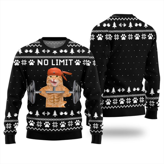 No Limit Buff Cat Ugly Christmas Sweater