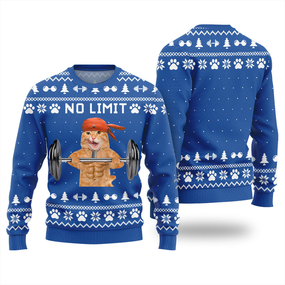 No Limit Buff Cat Ugly Christmas Sweater