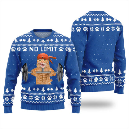 No Limit Buff Cat Ugly Christmas Sweater